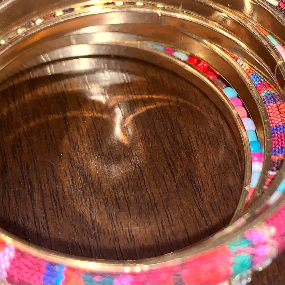 Multi Colored Gold Plated Bangle Set - image 6